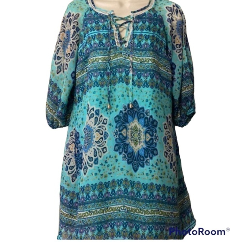 Teal slit sleeve dress size S